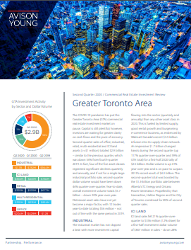 Avison Young’s Second Quarter 2020 Greater Toronto Area Commercial Real Estate Investment Review