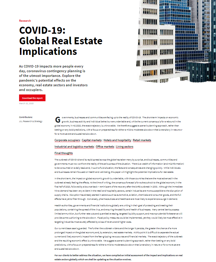 COVID-19: Global Real Estate Implications