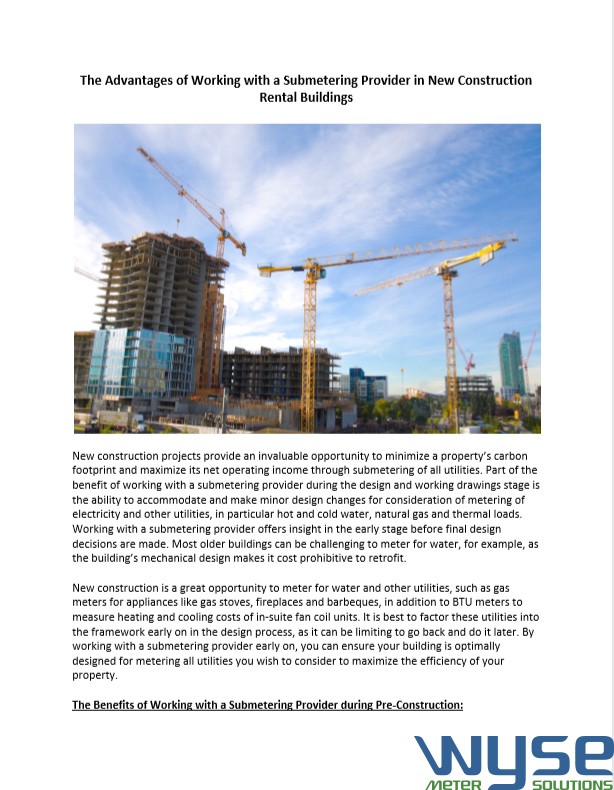The Advantages of Working with a Submetering Provider in New Construction Rental Buildings 