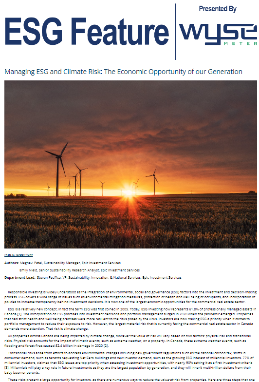 Managing ESG and Climate Risk: The Economic Opportunity of our Generation